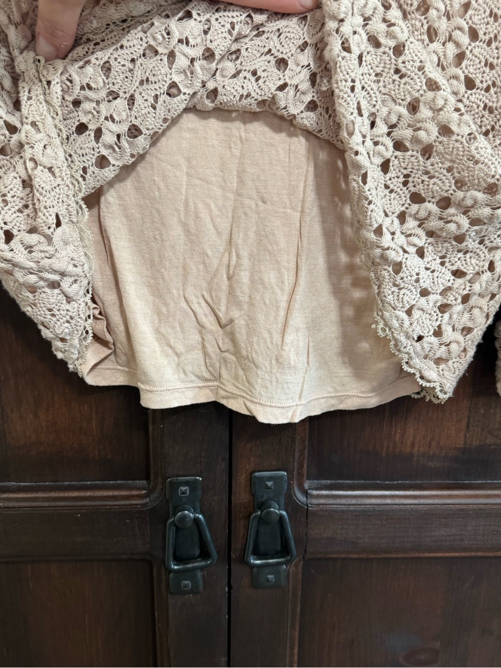 Free People Cream Crochet Bell-Sleeve Top Size Large - Picture 6 of 10